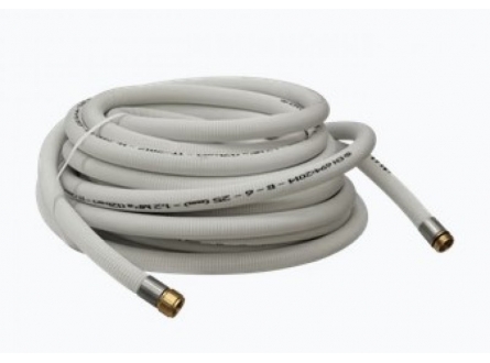 Tubo semirigido bianco per naspo raccordato DN25